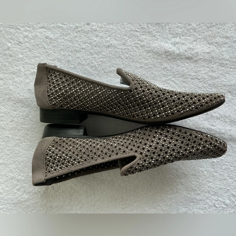 ANTONIO MELANI Black Studded Loafers shoes size 6